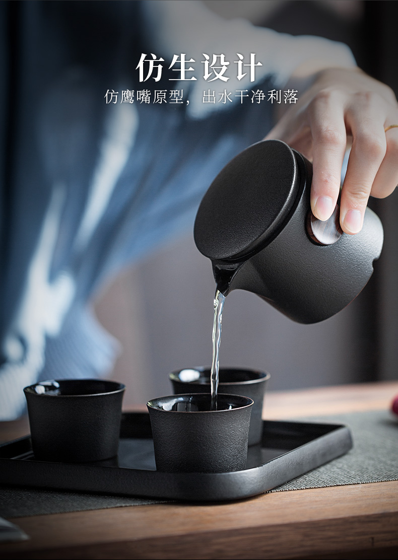 Evan kung fu tea set ceramic teapot tea tray for office whole household contracted small suit Japanese tea