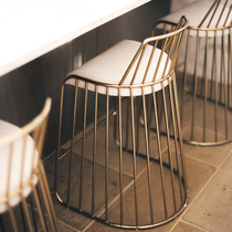 Nordic Iron Art Creativity Brief Stylish Wine Bar Bench Chair Stool Casual Cafe Front Desk High Footstool Designer Chair