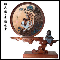 Tire Wool Embroidered Souvenir Beijing Newborn Baby Door-to-door Full Moon Haircut Tiger Year Bifacial Embroidered Embroidered Embroidered Hair Embroidery