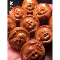 Zhoushan famous olive nuclear carving hand string relief eight Maitreya Bracelet Mens hand-carved Baobao Maitreya