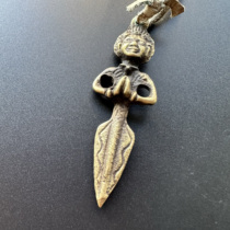 Nepal Tibetan Brass Antique Collection Dapeng Garuda Dharma Instrument Gold Steel Pestle Subduing Demonic Pestle Old Objects Accessories 74