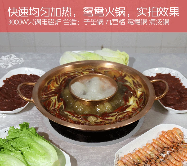Lửa tròn Lê Bảo cảm ứng nhúng nhúng lửa nhà hàng lẩu đặc biệt nồi lẩu cảm ứng 3000w - Bếp cảm ứng