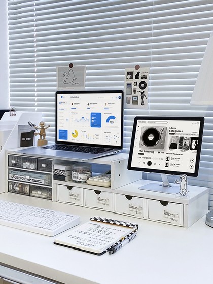 宿舍桌面置物架书桌电脑增高笔记本台式支架办公室收纳显示器支撑