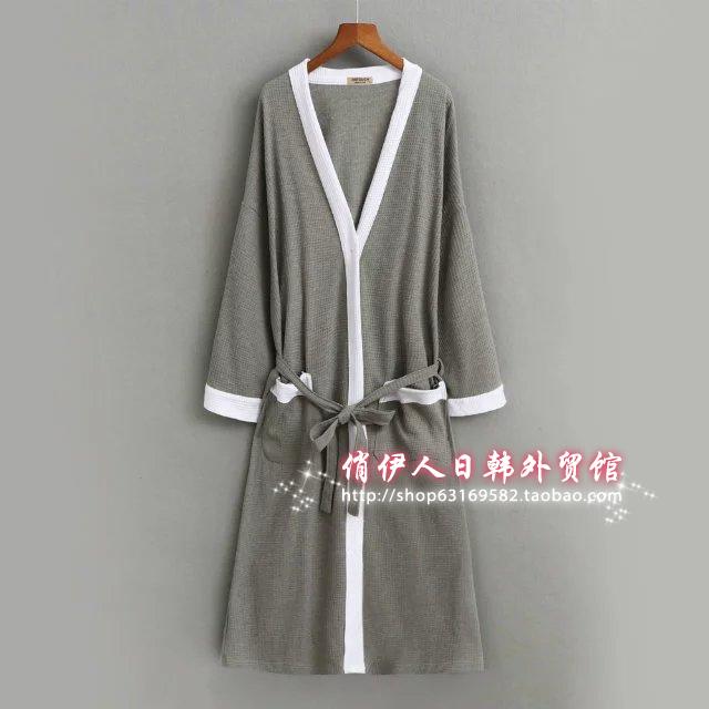 Nhật bản kimono áo choàng tắm nam cotton gown mùa hè phần mỏng dài tay áo choàng tắm nam mùa xuân và mùa thu đồ ngủ XL