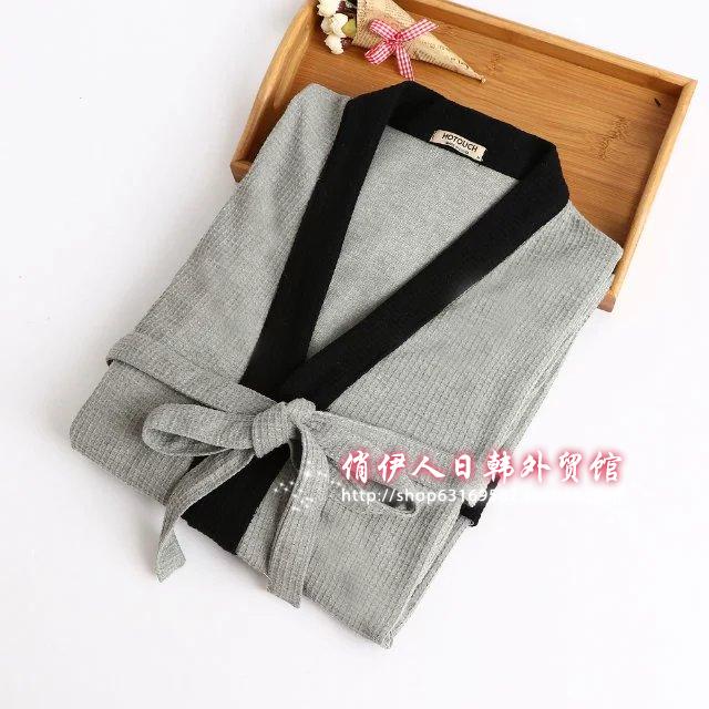 Nhật bản kimono áo choàng tắm nam cotton gown mùa hè phần mỏng dài tay áo choàng tắm nam mùa xuân và mùa thu đồ ngủ XL