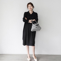 (Korea) Womens new POLO collar H-shaped sweater dress G3467