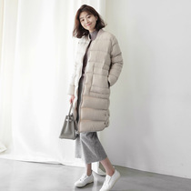 (Korea) Womens new duck down long simple straight with bib down jacket G3662