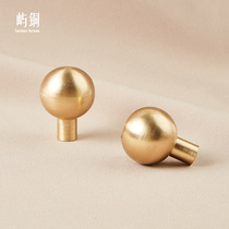 Island Copper Brass Pull Handle Nordic Minimalist Round Cupboard Drawer Wardrobe Bed Head Cabinet Light Lavish Pure Copper Spherical small handle