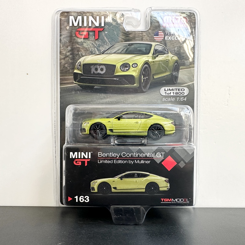 1:64 Minigt # 163 Bentley Continental Gt Mulliner Limited Edition Metallic Green Alloy Car Model