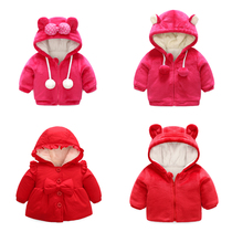 Baby cotton clothes baby down cotton padded jacket thickened autumn and winter boys outside suit ins Wind long