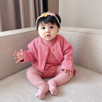 Infant childrens clothes boys baby knitted cardigan sweater outer suits children girls 1 year old 3 months spring and autumn