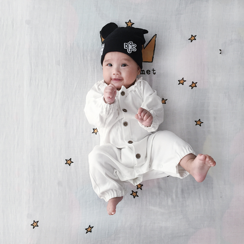 Nụ hôn mẹ Lele nữ bé Xiêm quần áo mùa thu và trang phục mùa đông phù hợp với áo khoác bé nam mùa đông sơ sinh quần áo liền thân thu đông cho bé