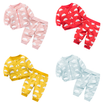 Baby girl Childrens autumn clothing Clothes clothes boys baby outside suit 8 Children 0 years 6 Ocean Gas 1 white autumn and winter