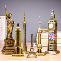 World famous landmark building decoration Metal model Eiffel Tower Big Ben model Birthday gift gift