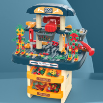 Childrens repair toolbox toy set boy repair table puzzle simulation House baby electric screw screw