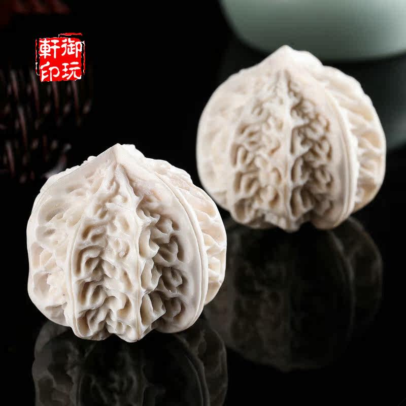 Natural Deer Corner Engraving with walnut Fitness Ball Handlebar Piece Engraved Walnut Wenn Play DIY Ornament Accessories S