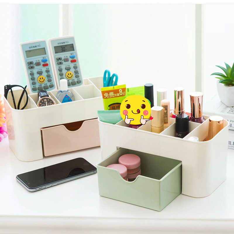 Desktop cosmetic storage box with small drawer multifunctional jewelry box storage box desk storage