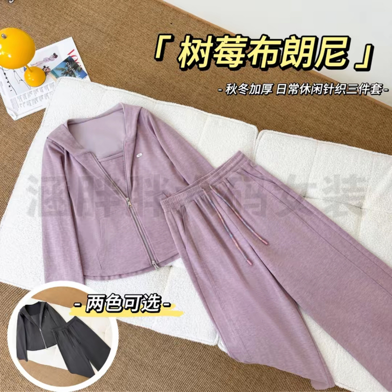 Plus-Size Women's Casual Hooded Sweatshirt Stylish Set with a High-End Feel, New Autumn Collection for Curvy Women, Tummy-Concealing and Slimming Full Set Plus-Size Women's Casual Hooded Sweatshirt Stylish Set with a High-End Feel, New Autumn Collection for Curvy Women, Tummy-Concealing and Slimming Full Set