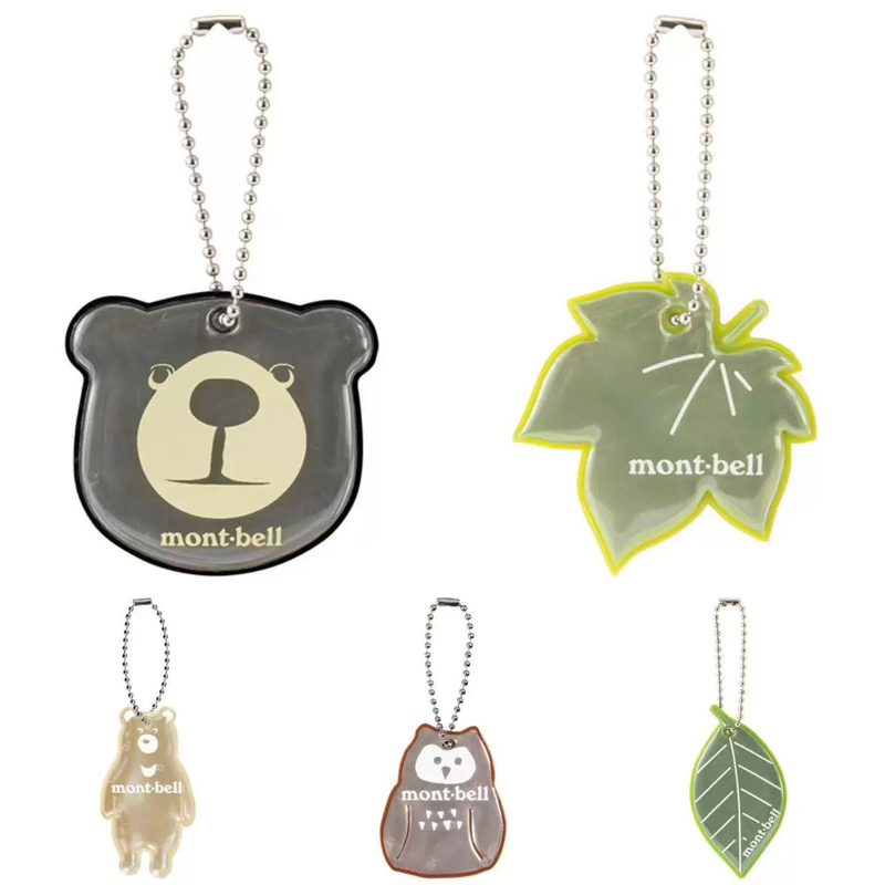 Japanese Montbell Night Cycling and Running Bear Double-Sided Reflective Bag Pendant Safety Sign Keychain