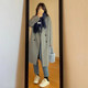 High-end gray woolen coat 2023 autumn and winter Korean version thickened small woolen coat women's mid-length