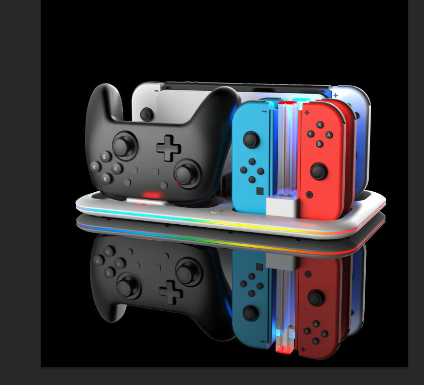 Поддержка хоста switch发光主机散热底座多功能joy-con手柄充电座游戏rgb桌面底座