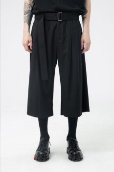 In Stock 50% off Attempt Black Double-Folded Ribbon Warrior Pants