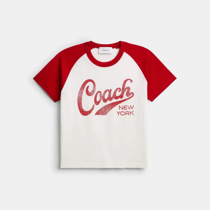 New Product Coach Women's Cotton Sports Style Text Pattern 90S Style T-Shirt Cep51 New Product Coach Women's Cotton Sports Style Text Pattern 90S Style T-Shirt Cep51