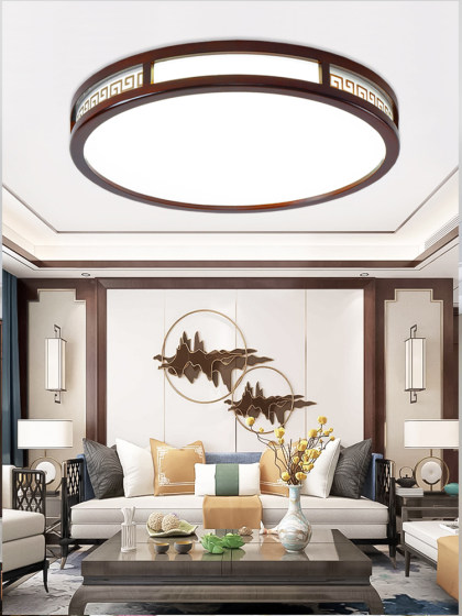 New Chinese-Style Ceiling Lamp, Chinese-Style Solid Wood Living Room Lamp Set, Led Rectangular Dining Room Bedroom Wooden Lighting Fixtures