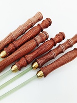 Single-head diabolo pole red rosewood handle fiberglass pole body 44cm bell-shaking pole copper-head shaking pole