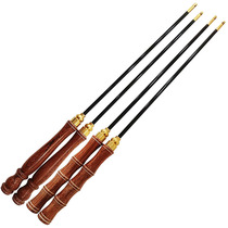 Gourd copper hoop solid wood handle carbon single-head hollow bamboo pole wooden handle shaking pole double-head solid non-elastic shaking pole