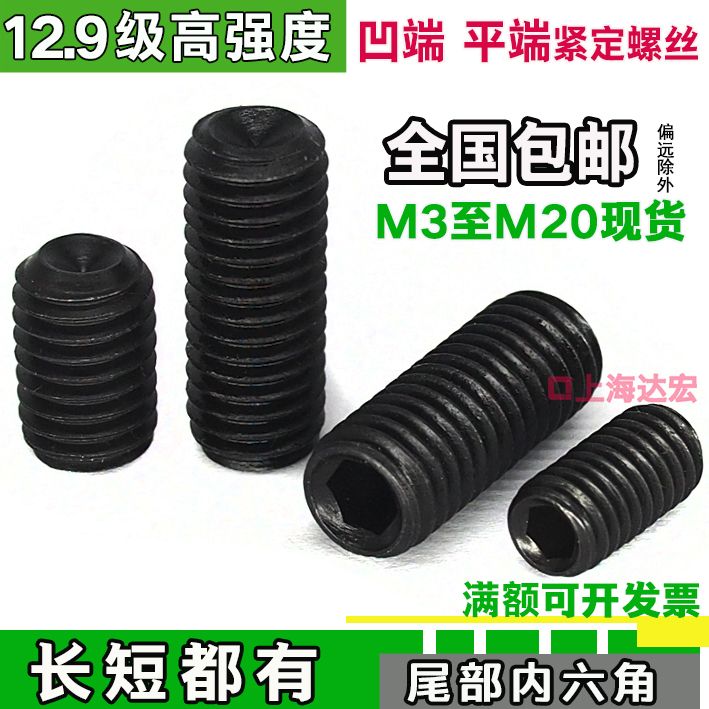 12 9 grade inner hexagonal flat end concave end compact screw without head screw top wire M3M4M5M6M8M10M12M16