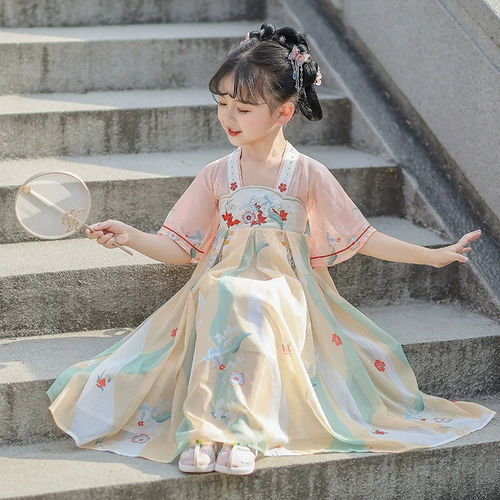 Ханьфу, юбка, детская летняя одежда, наряд маленькой принцессы