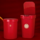 Красное большое пластиковое мусорное ведро для домашнего использования для гостиной