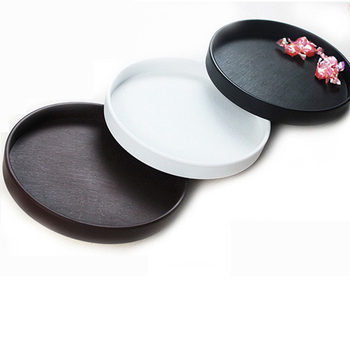 Round tray, wood grain melamine, large hotel tea storage, japanese-style household living room water cup, tea cup, tray, small tea table