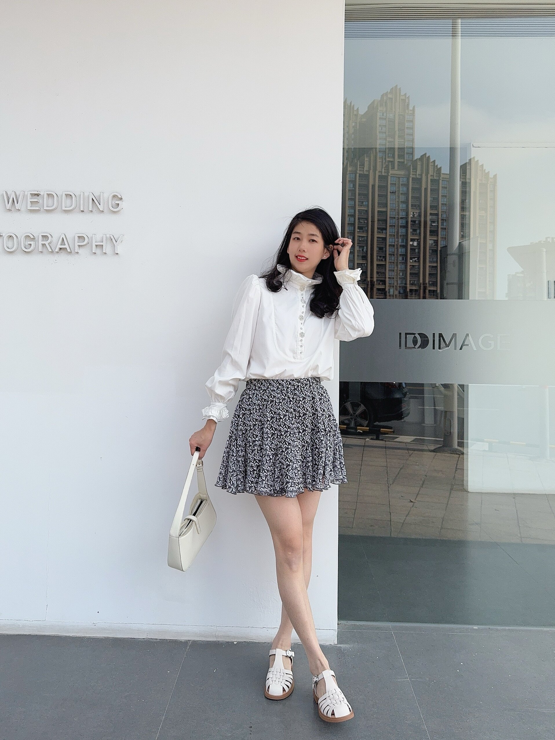ELLE夏季法式碎花伞裙A字版型遮肉显瘦 碎花图案清新浪漫小众设计别致不撞款