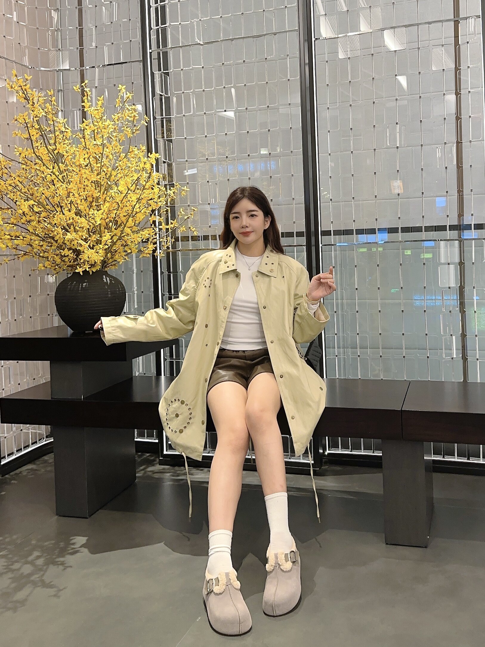 周雨彤同款百丽2代勃肯鞋 厚底花生吐司设计 软弹舒适如踩面包 包头可外穿休闲时髦