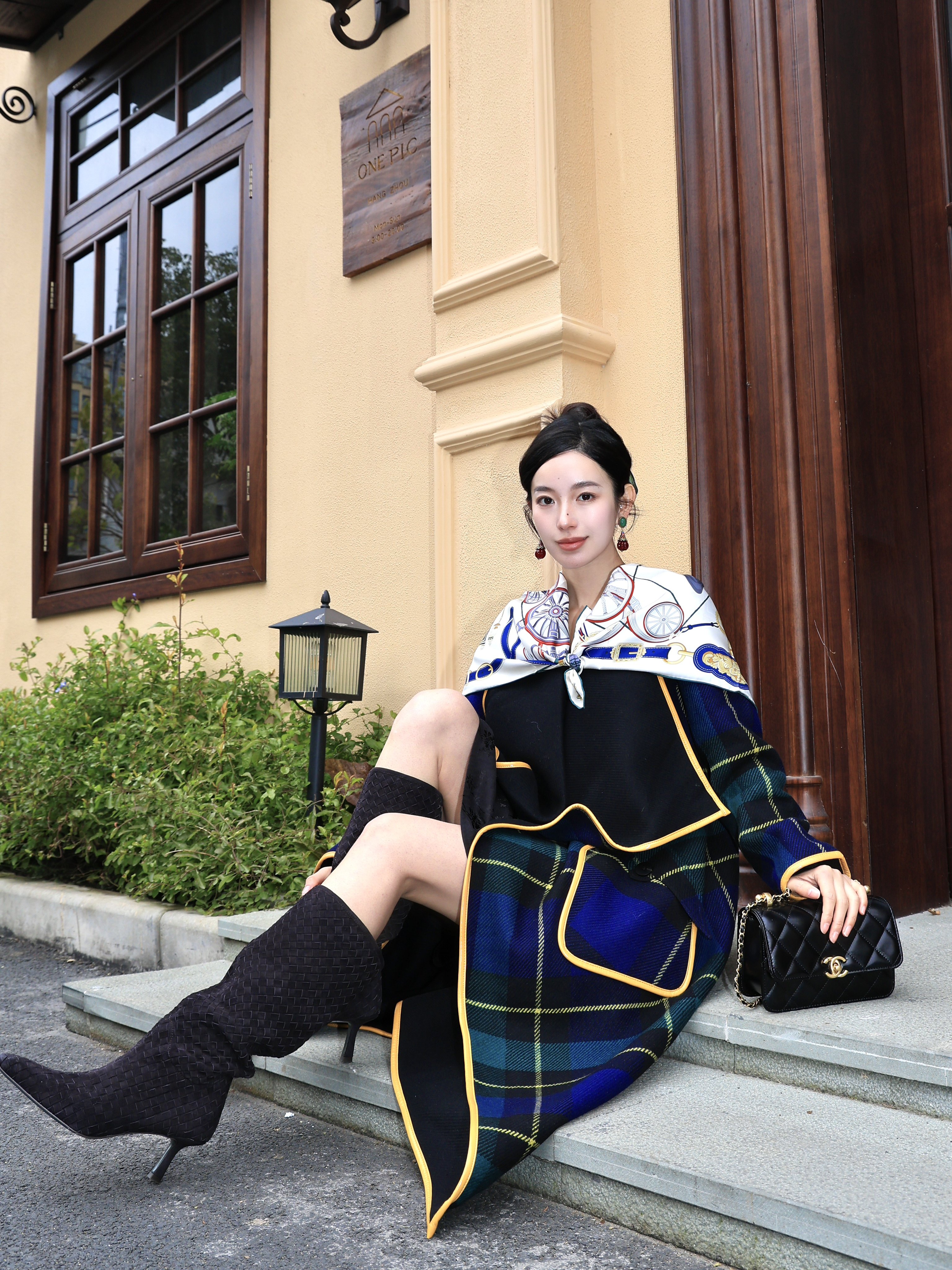 Le' Murmure冬季时尚羊反绒长筒靴堆堆设计慵懒随性 高跟拉长腿部比例