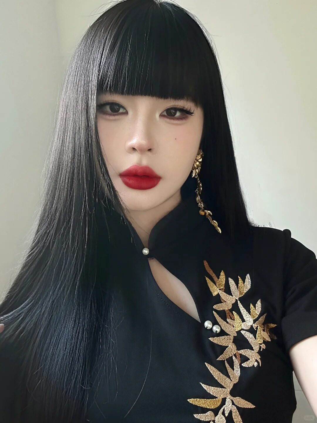 真我黑长直漫画齐刘海假发套 全真发整顶设计 自然隐形无痕贴合 长发飘逸顺滑