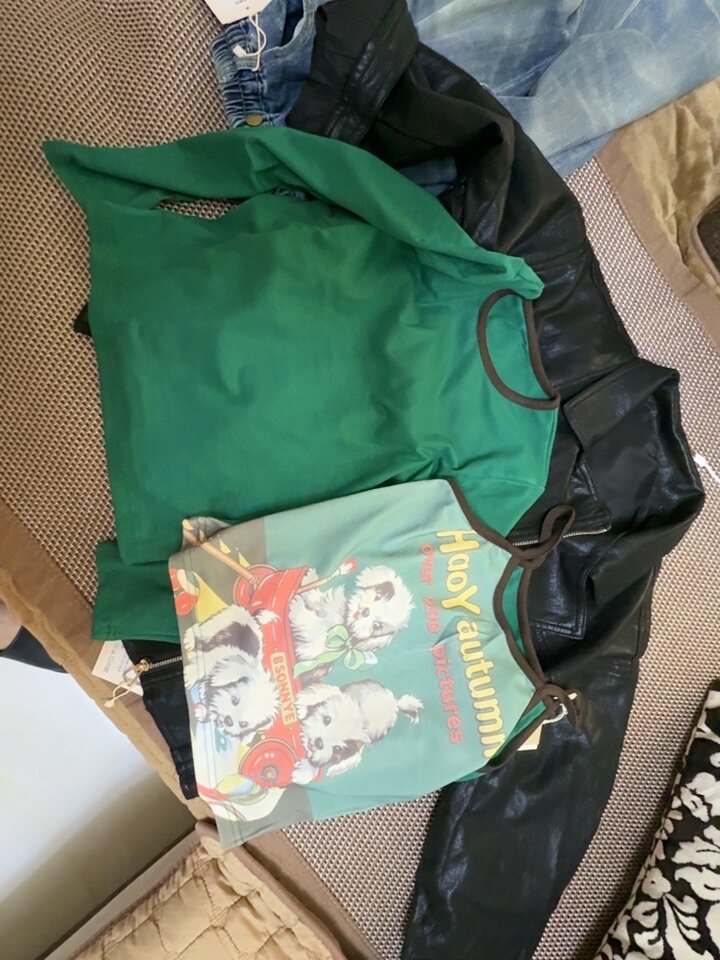 Customer photo for Green Layer-Look Tee, 140cm