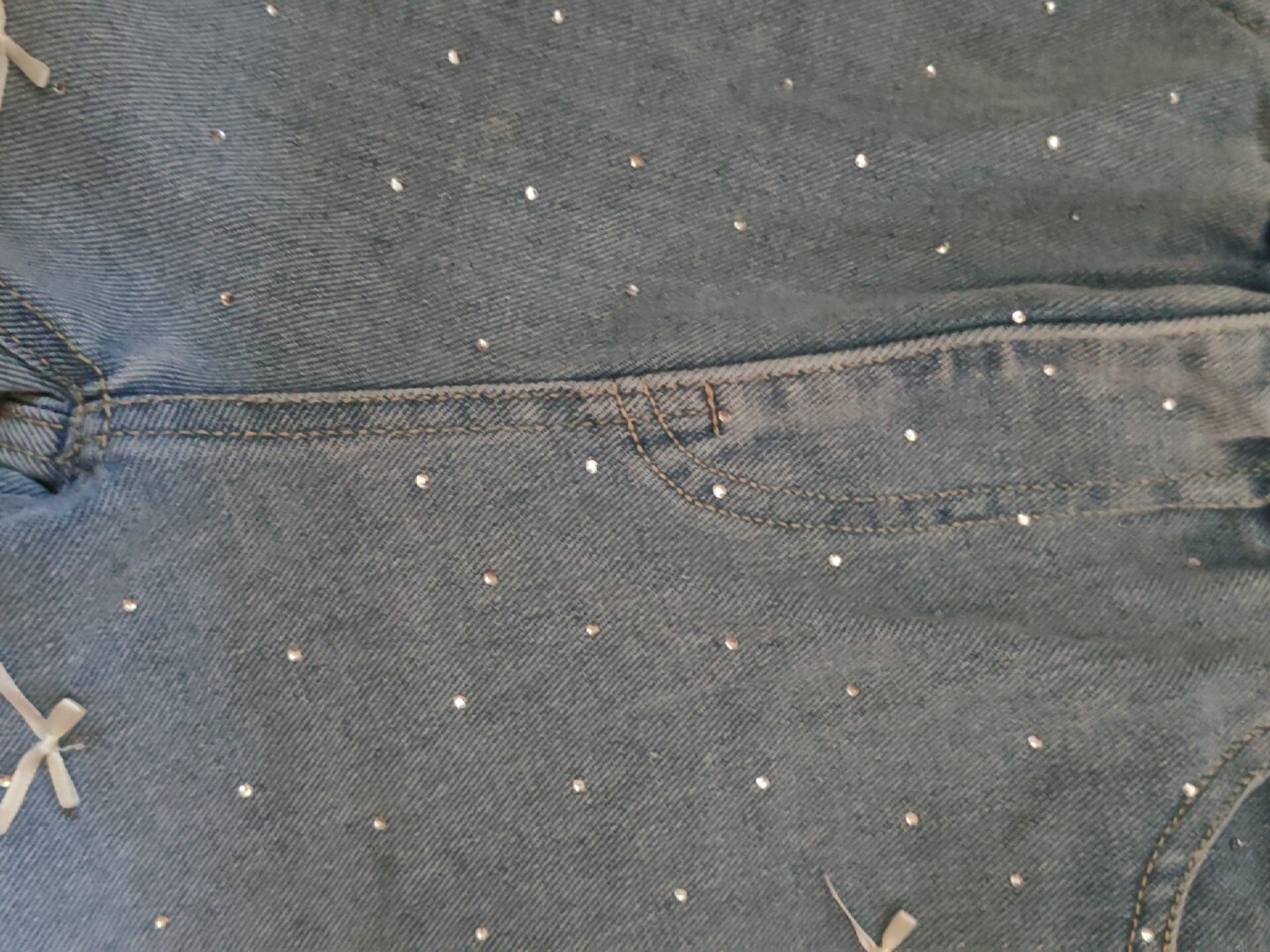 Customer photo for Light Blue Wide-Leg Jeans, 140cm
