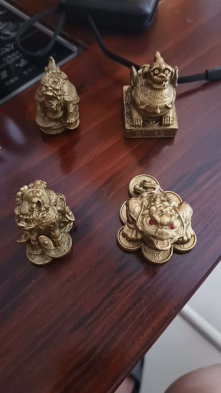 四灵兽聚宝盆铜制招财风水摆件适用书房客厅的聚财阵风水摆饰-Taobao-Tmall