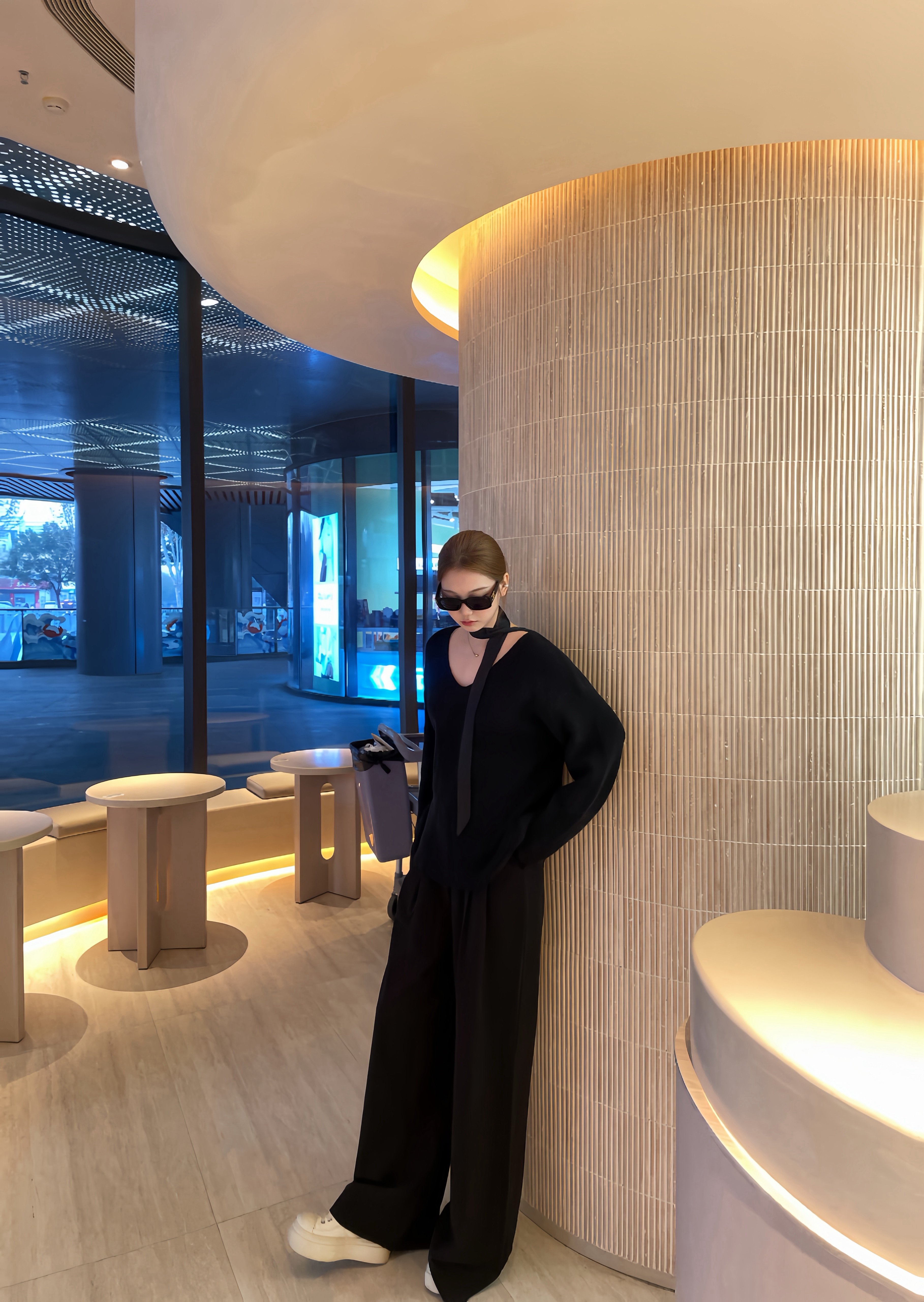 KENABSTUDIO春夏灰色阔腿西装裤 宽松垂感面料舒适有型