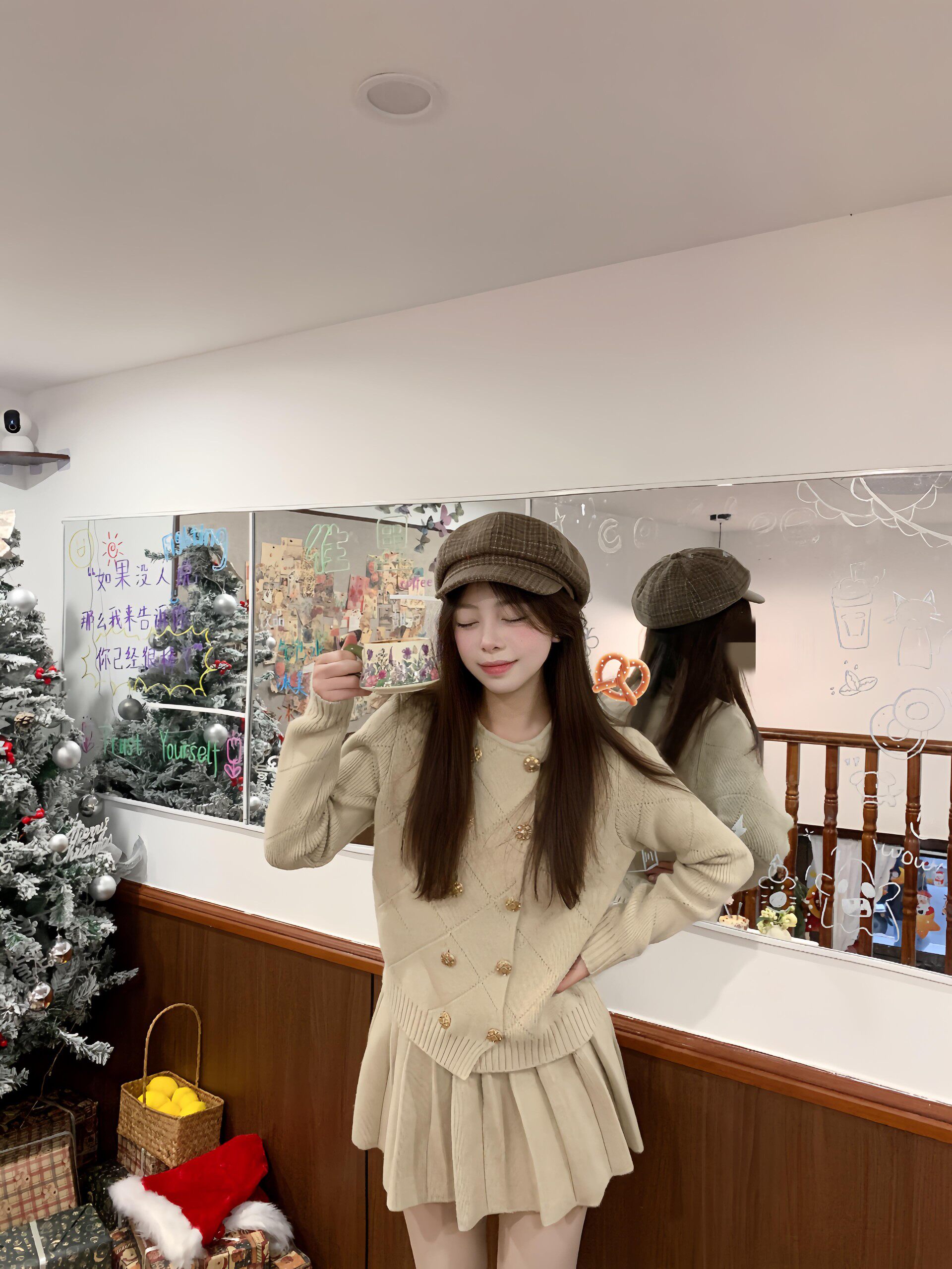 纽汇2026春季新款千金风套装 香风针织连衣裙短裙版型 小个子专属显高设计