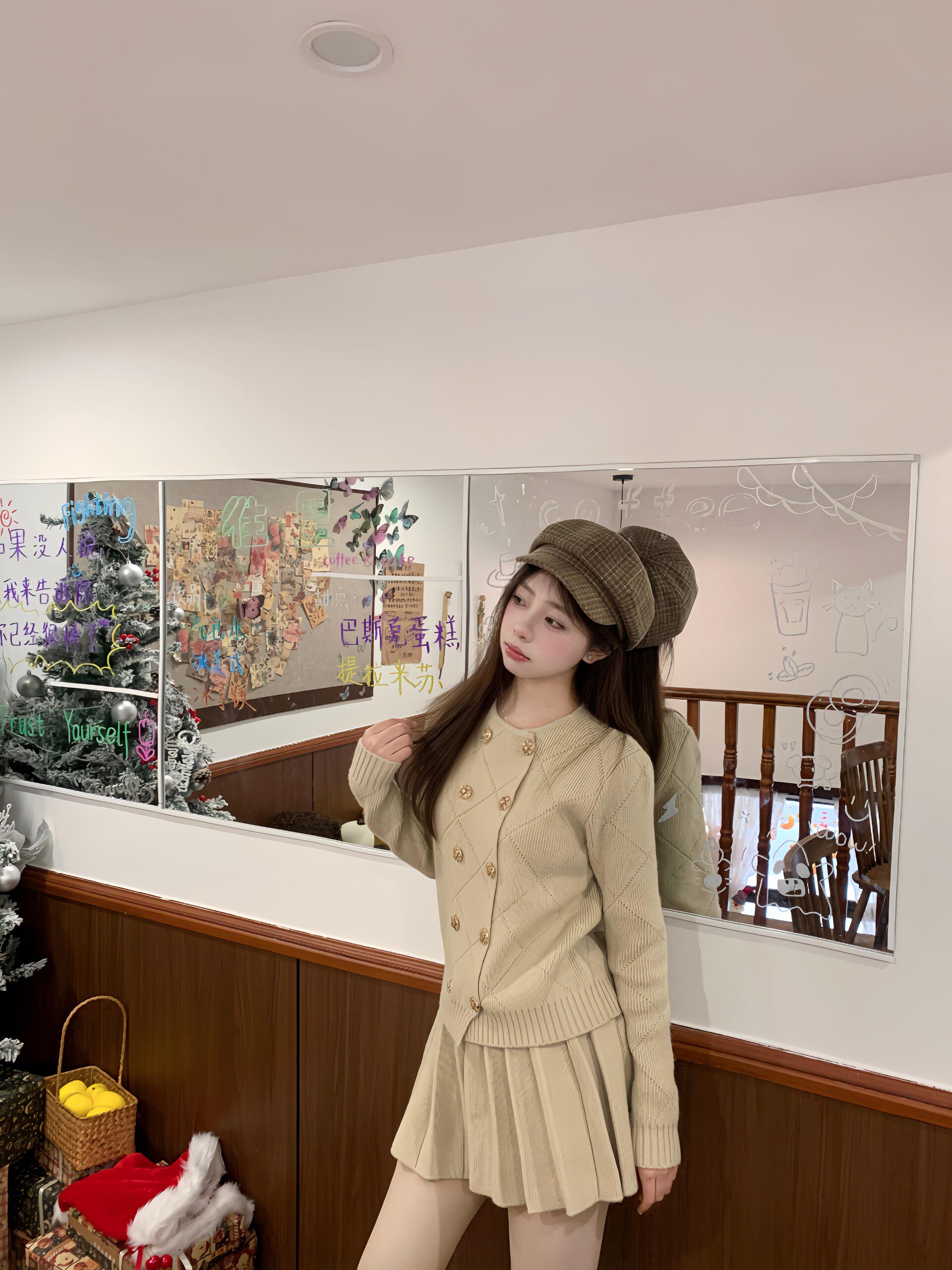 纽汇2026春季新款千金风套装 香风针织连衣裙短裙版型 小个子专属显高设计