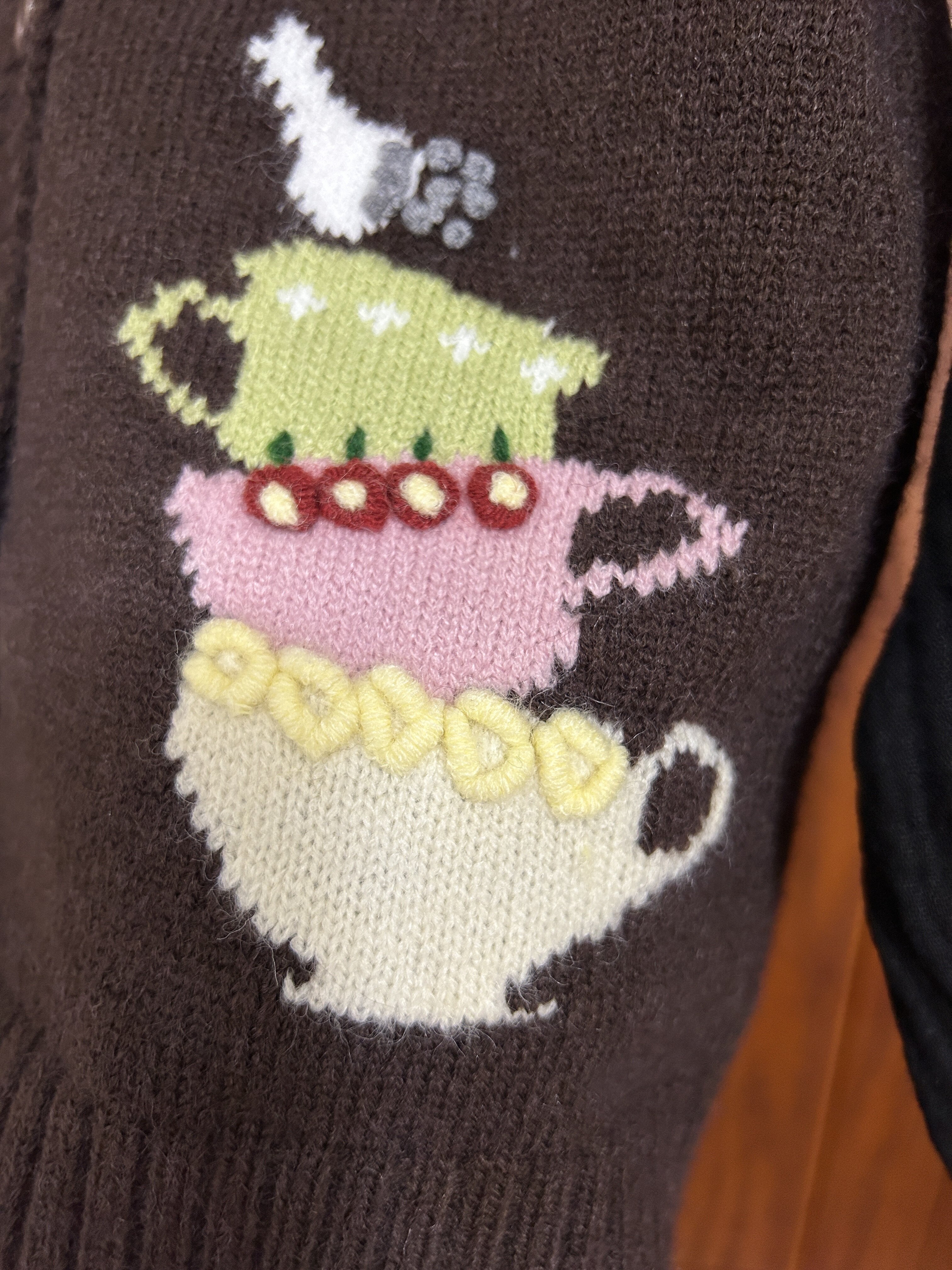 Customer photo for Coffee Knit Vest, 120cm