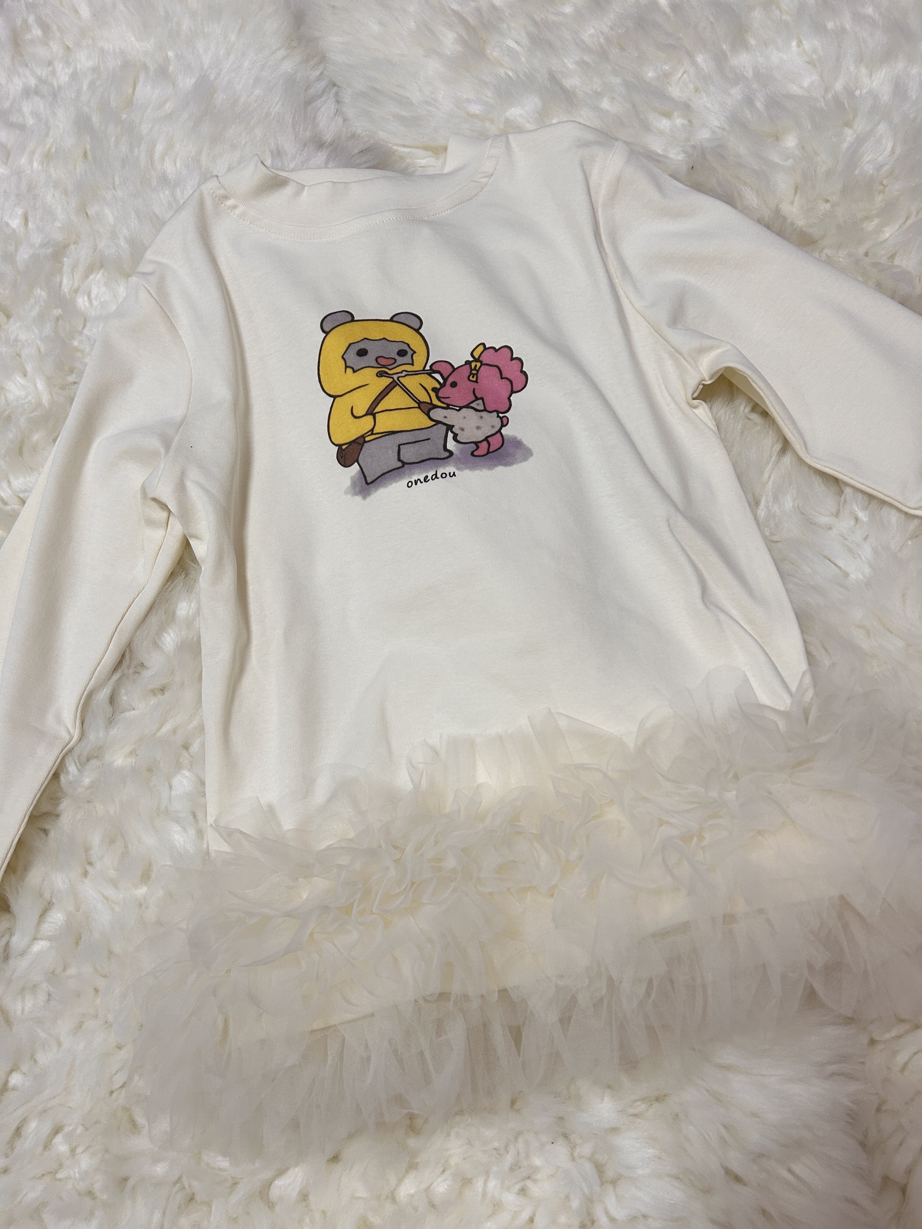 Customer photo for White Mesh-Splice Tee, 120cm