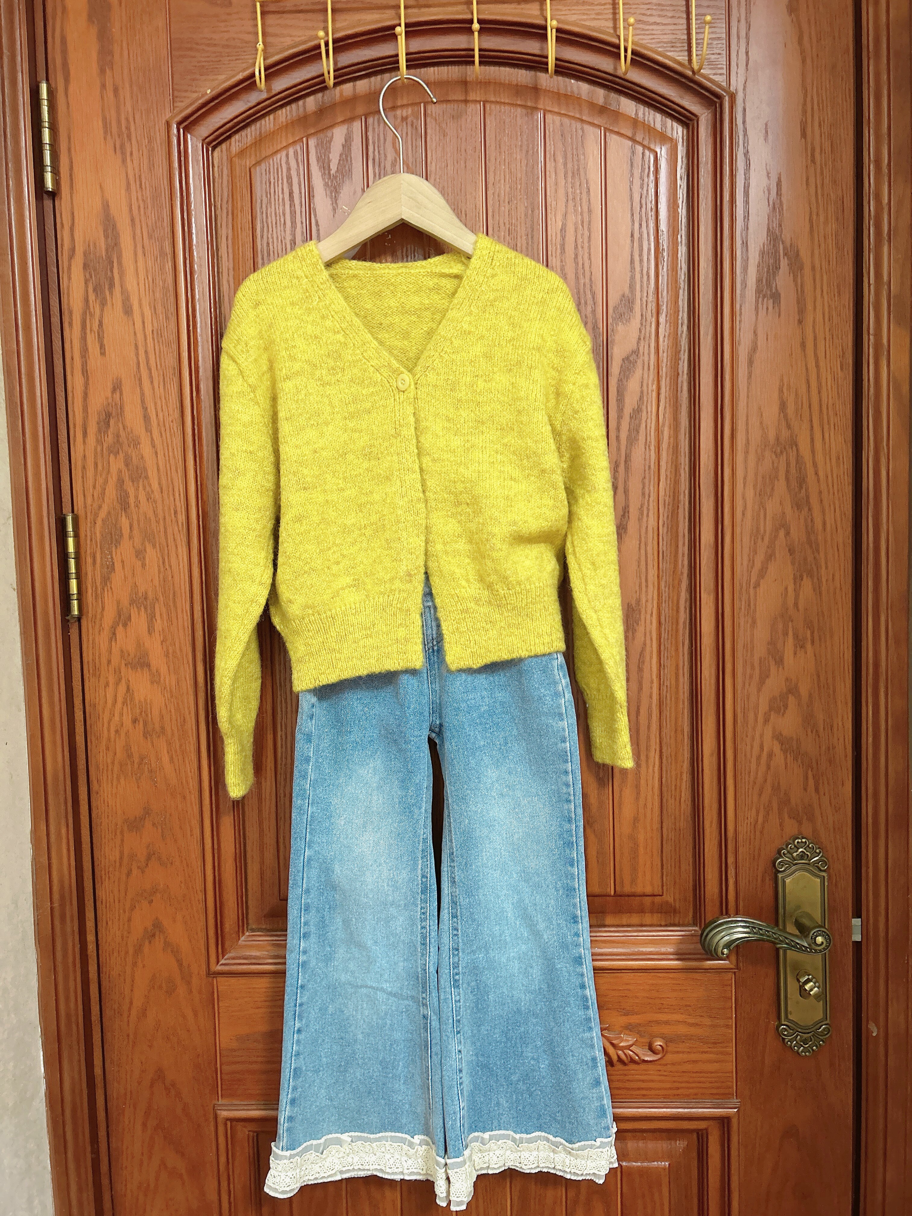Customer photo for Yellow Knit Cardigan, 120cm