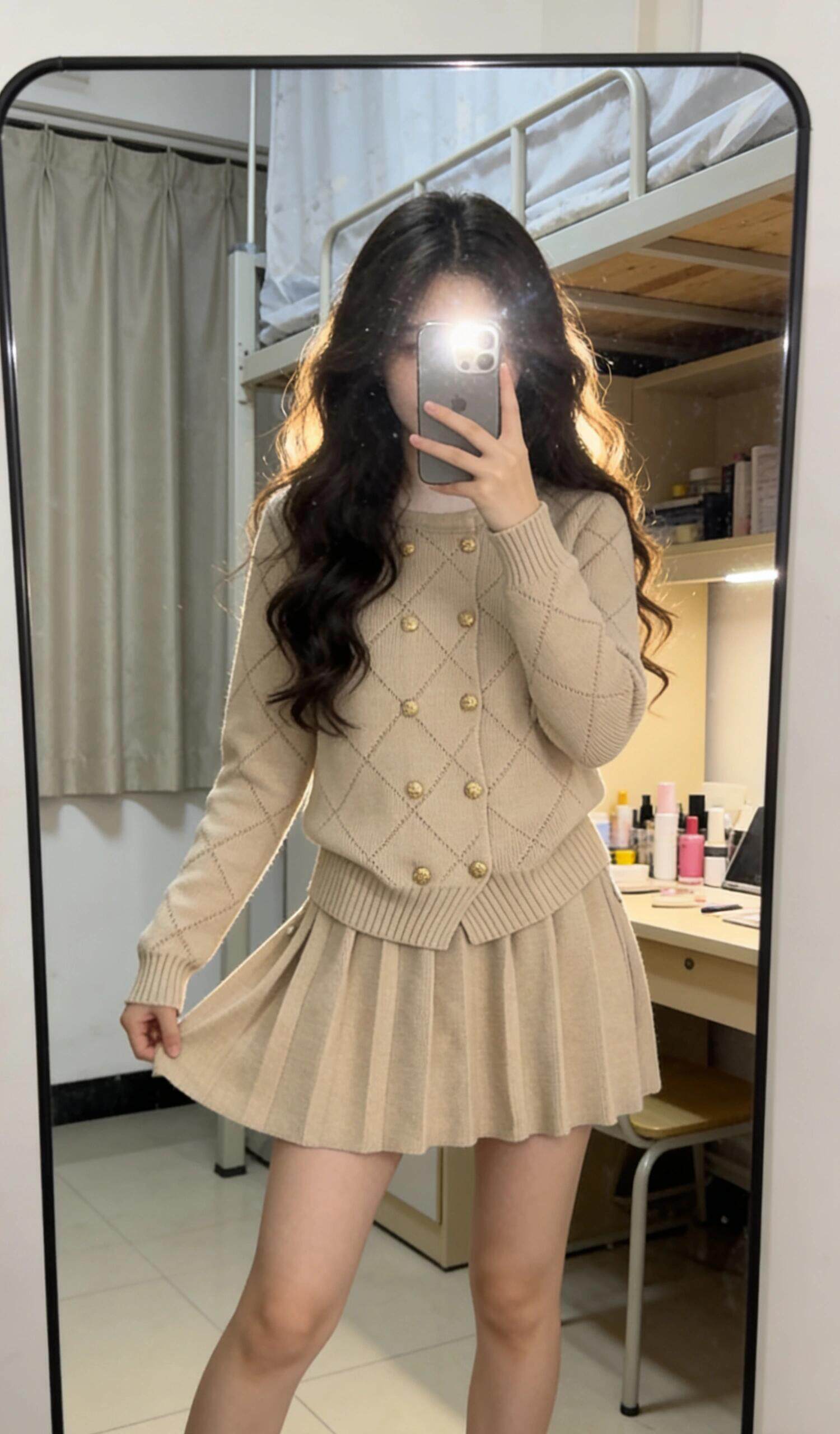 纽汇2026春季新款千金风套装 香风针织连衣裙短裙版型 小个子专属显高设计