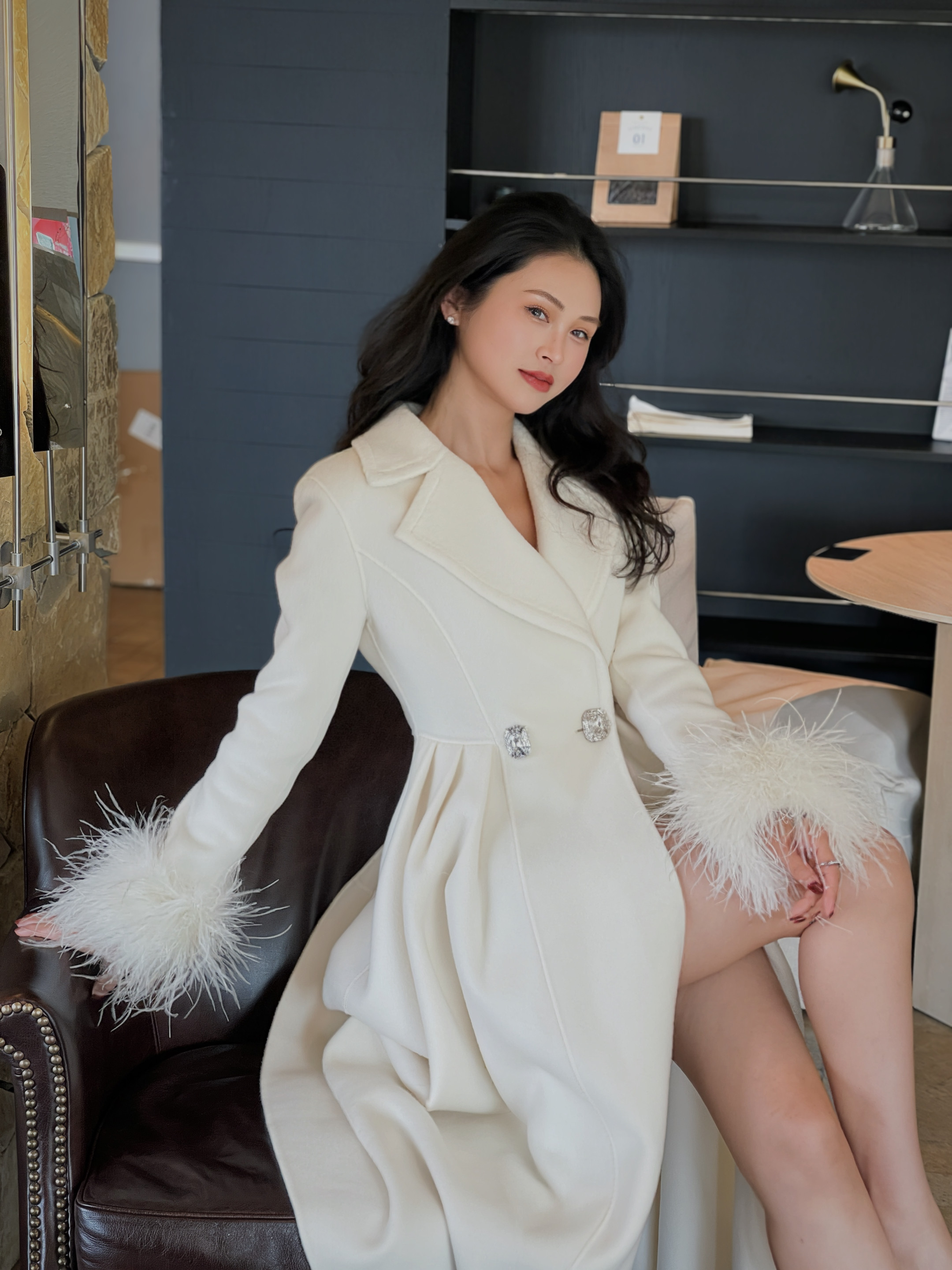 徐如蓝同款Maison Wester冬季千金风大衣，毛呢双面呢H型廓形不挑身材