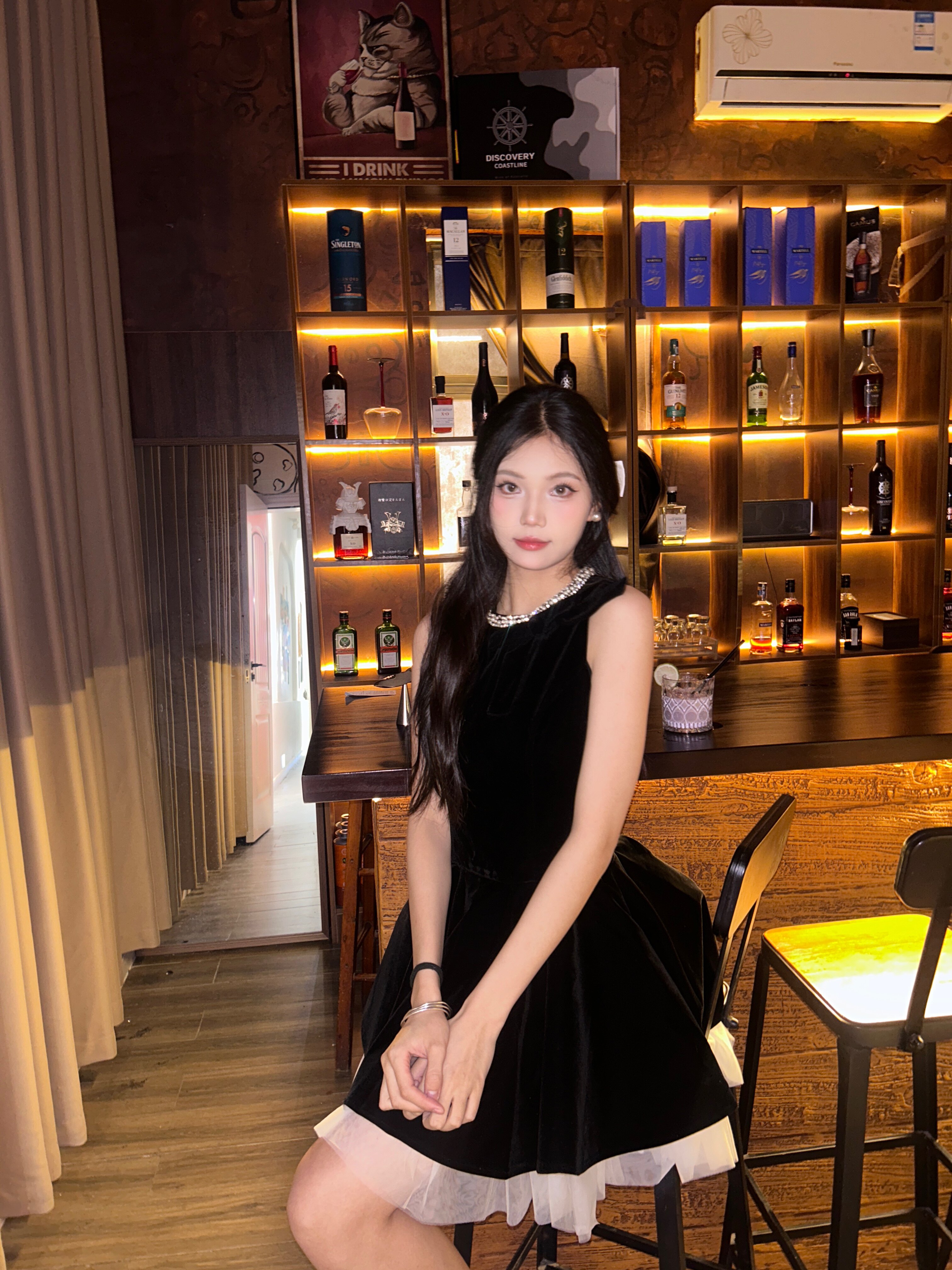 Barb Chill「夜宴千金」水钻赫本公主裙 背心裙设计优雅显瘦 水钻点缀精致闪耀